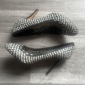 J.Crew Leather Basket Weave Heels